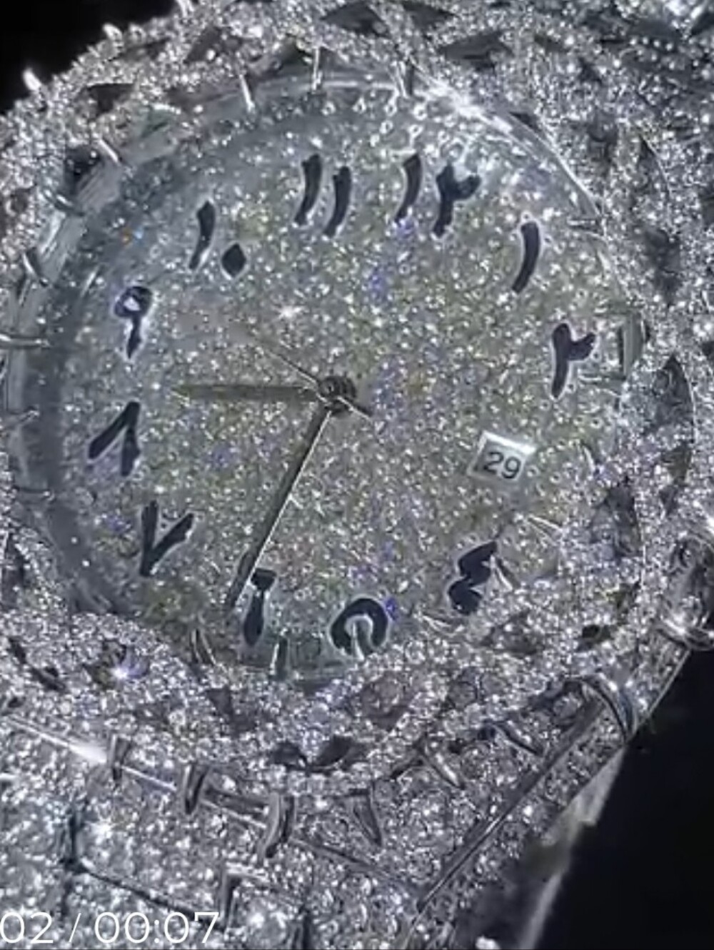 Iced Out Thorn Crown Bezel  Watch w Arabic Numeral Dial Fully Iced Out 45MM - Picture 6 of 7